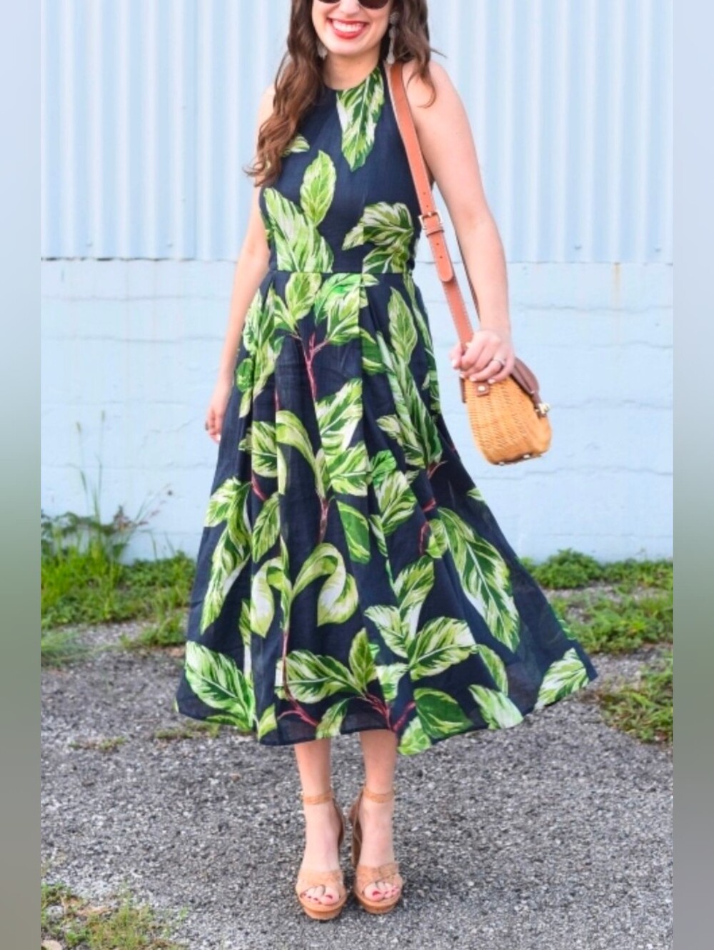 Anne Taylor Linen Blend Midi Dress